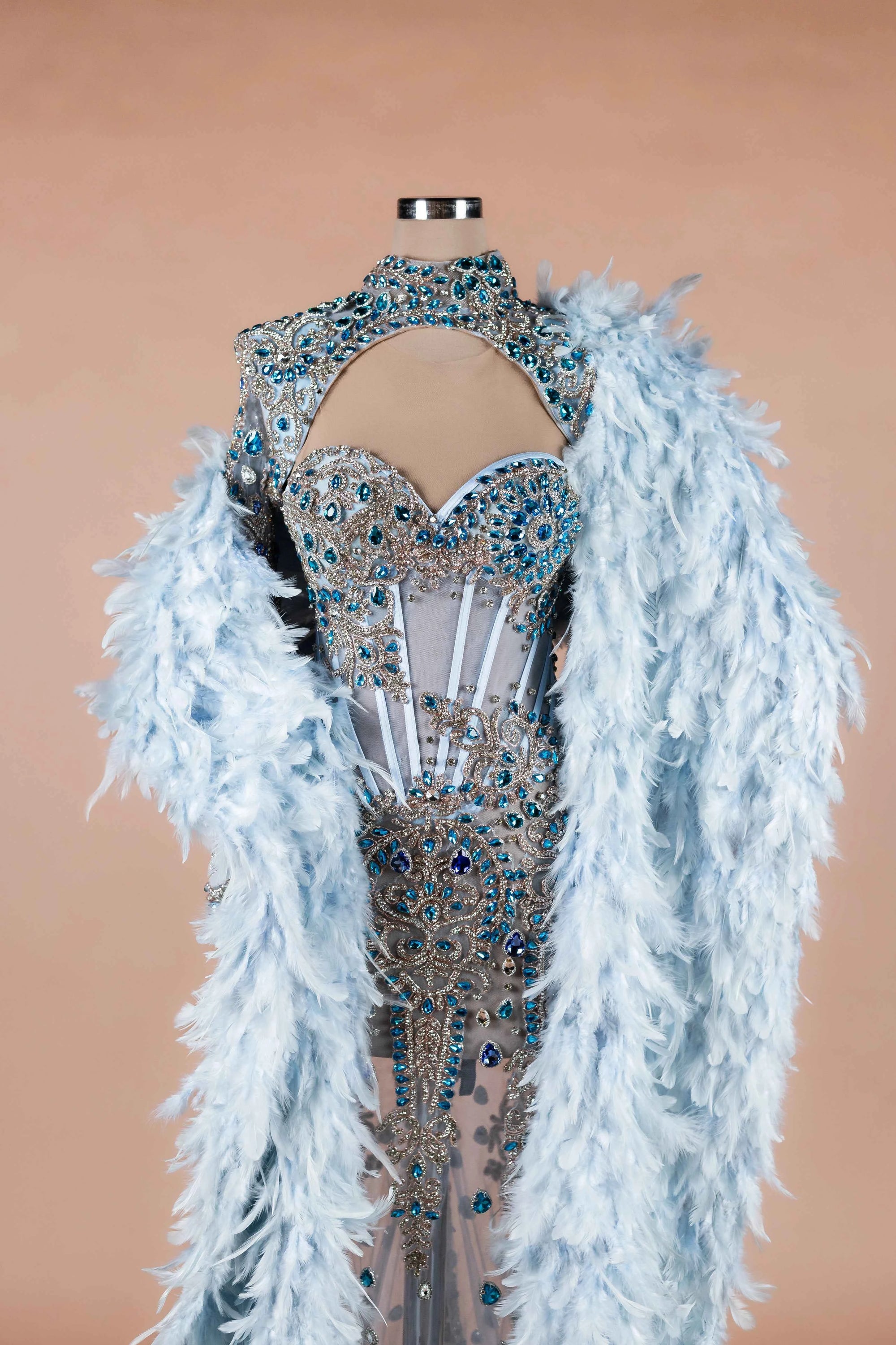 Sihëna Glacial Splendor — powder-blue sweetheart off-shoulder mermaid evening dress
