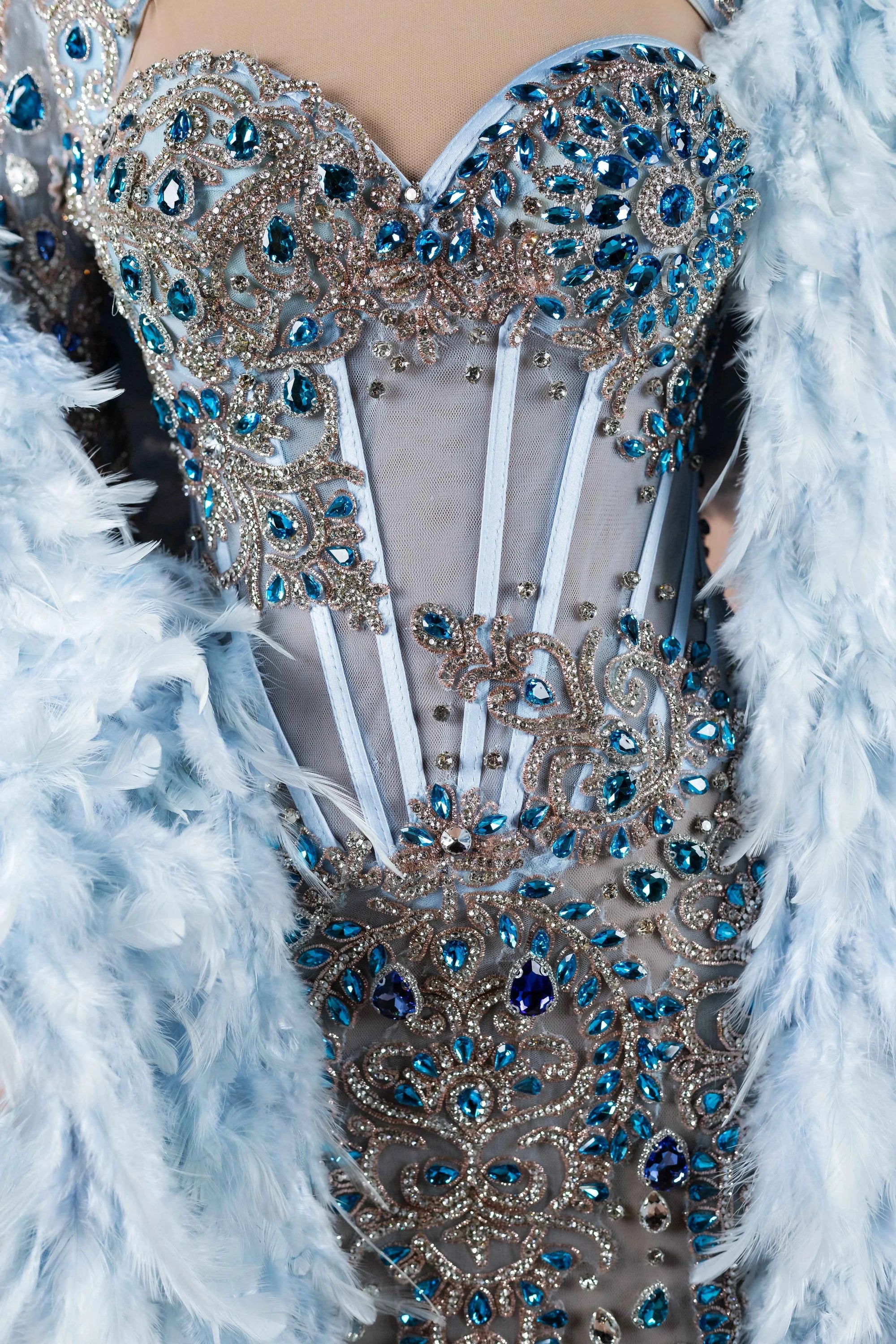 Sihëna Glacial Splendor — powder-blue sweetheart off-shoulder mermaid evening dress