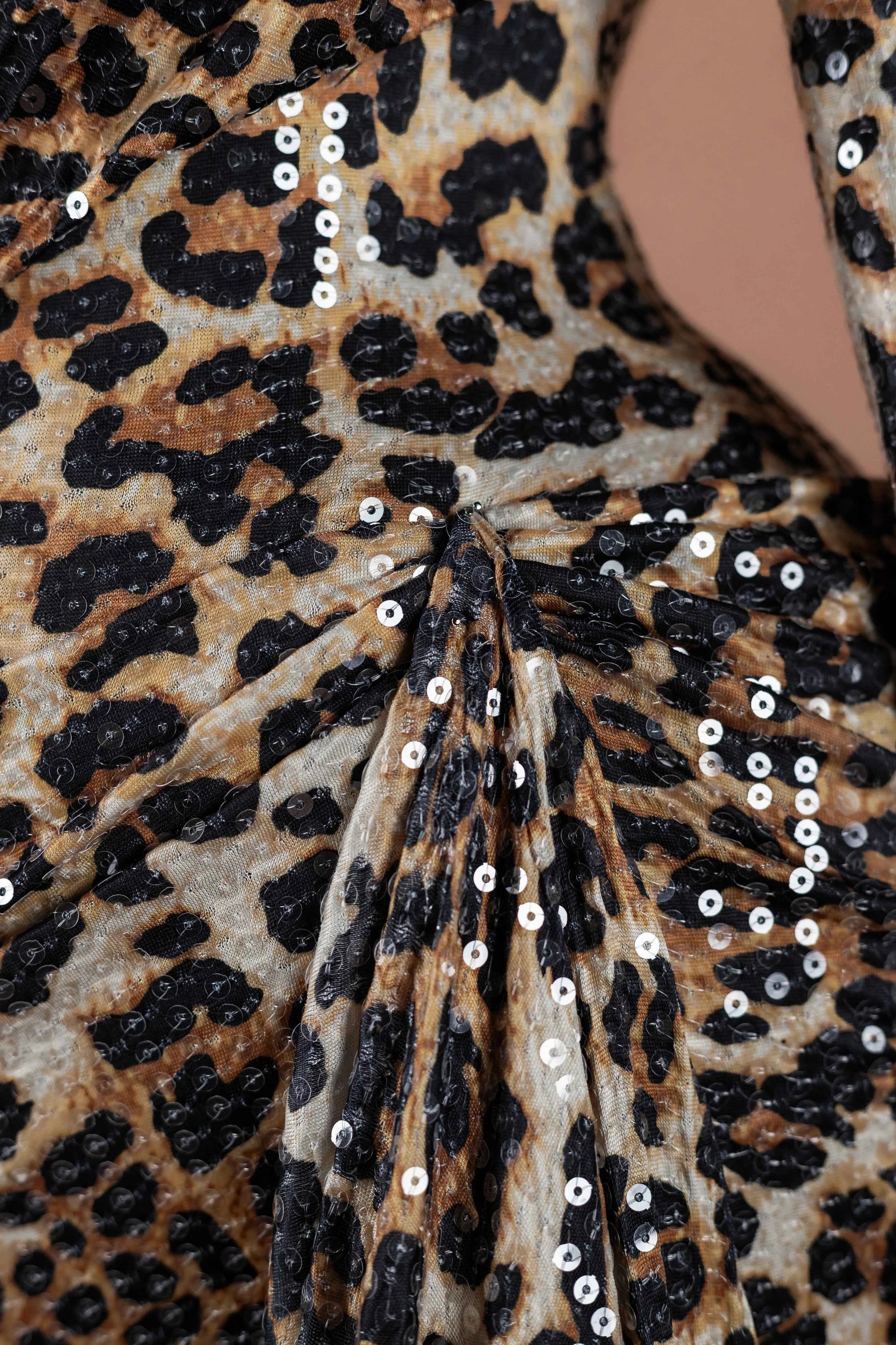 Sihëna Savanna Prowl — leopard-print asymmetric long-sleeve mermaid evening dress